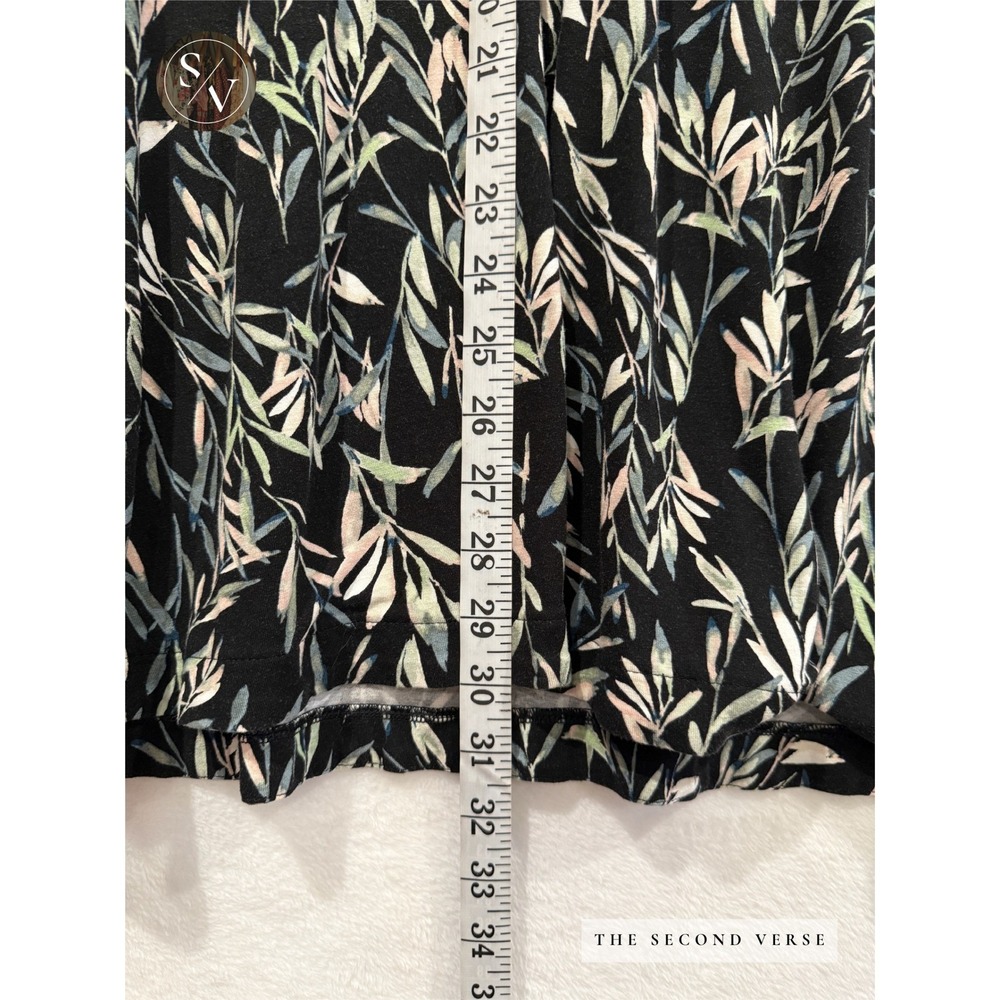 J. Jill Wearever Sleeveless Tunic Women Botanical Leaf Print Black XL - Picture 7 of 10